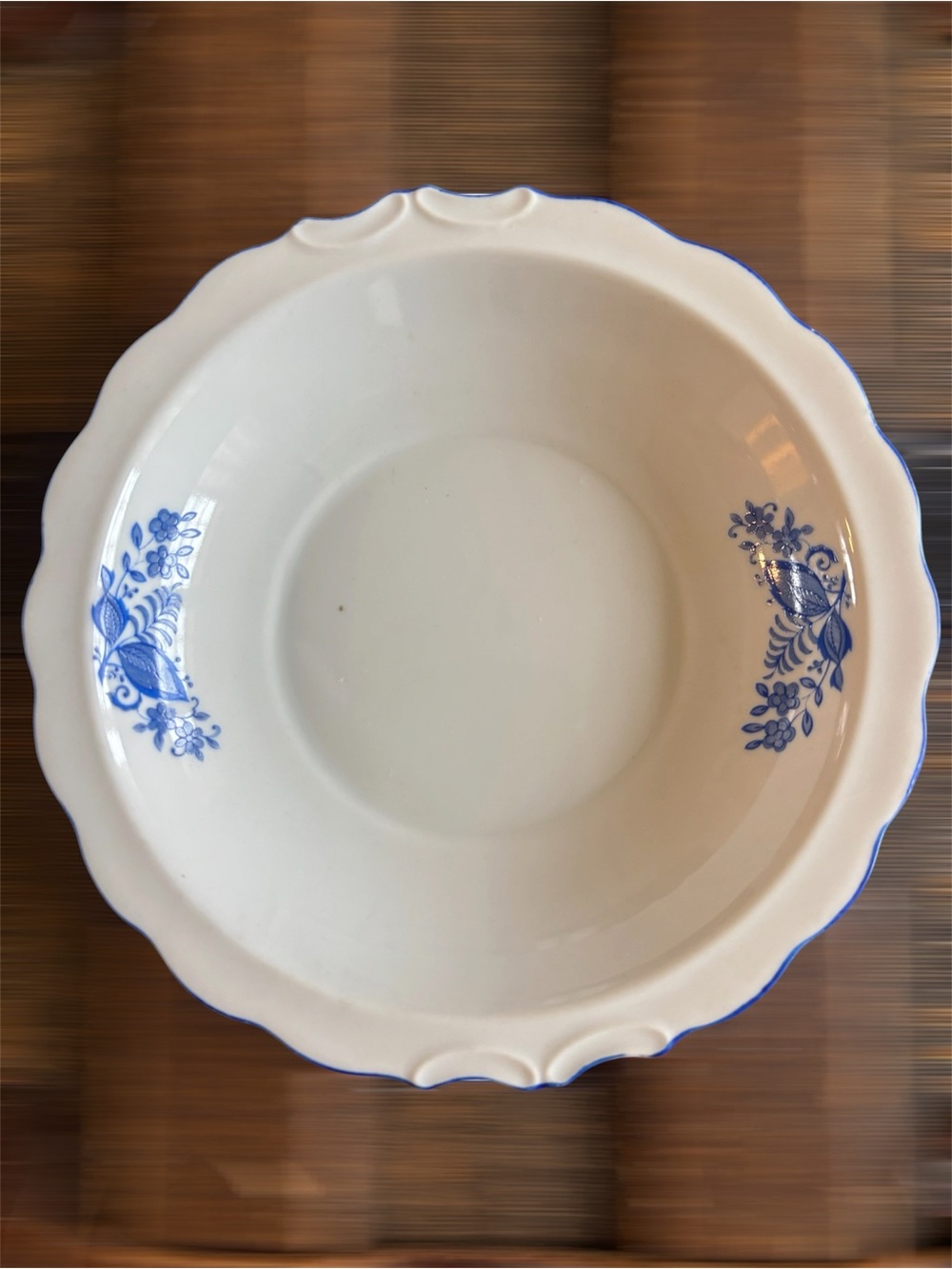 Vintage Blue Floral Castlecore Scalloped Serving Bowl - Japan 7.25"